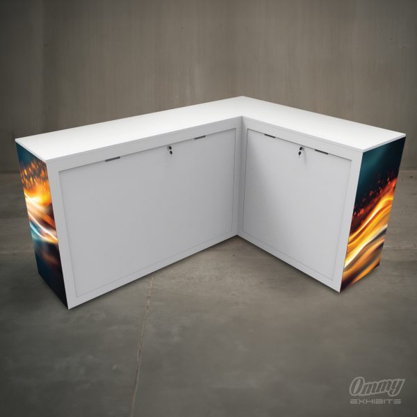 X-Large L-Shaped Illuminated Modular Reception Cabinet