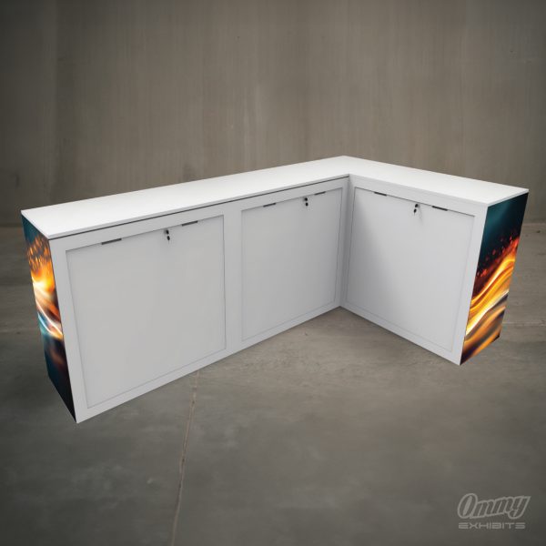 XX-Large L-Shaped Illuminated Modular Reception Cabinet