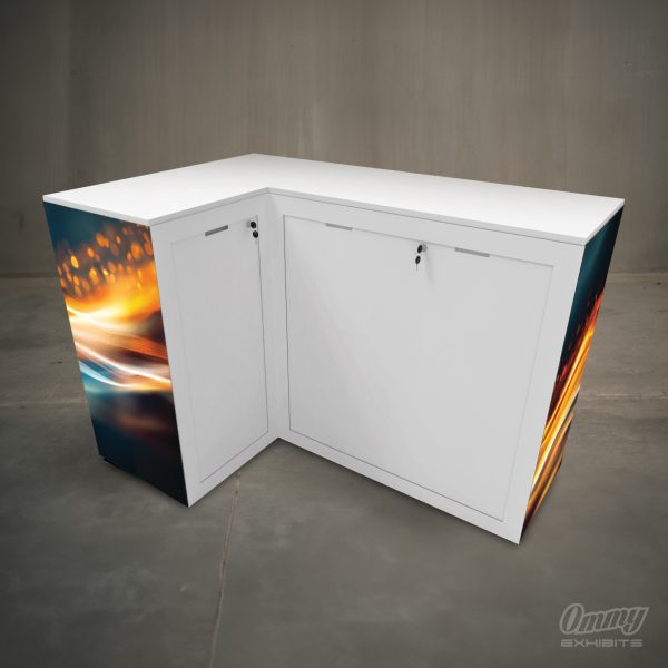 Medium L-Shaped Illuminated Modular Reception Cabinet