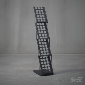 Foldable Black 4-pocket Brochure Display Stand