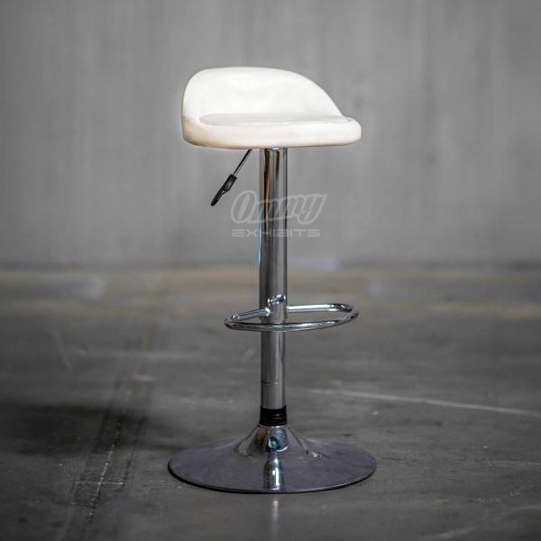 Faux leather and chrome lift bar stool