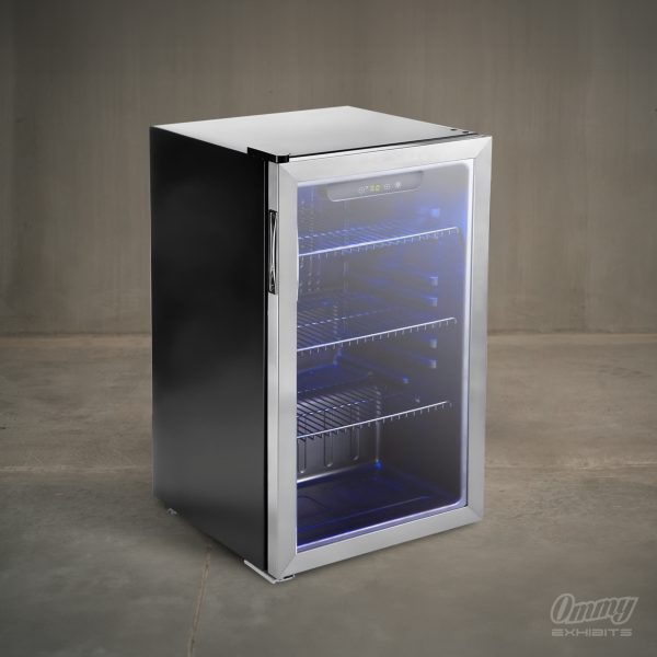 Glass door mini fridge