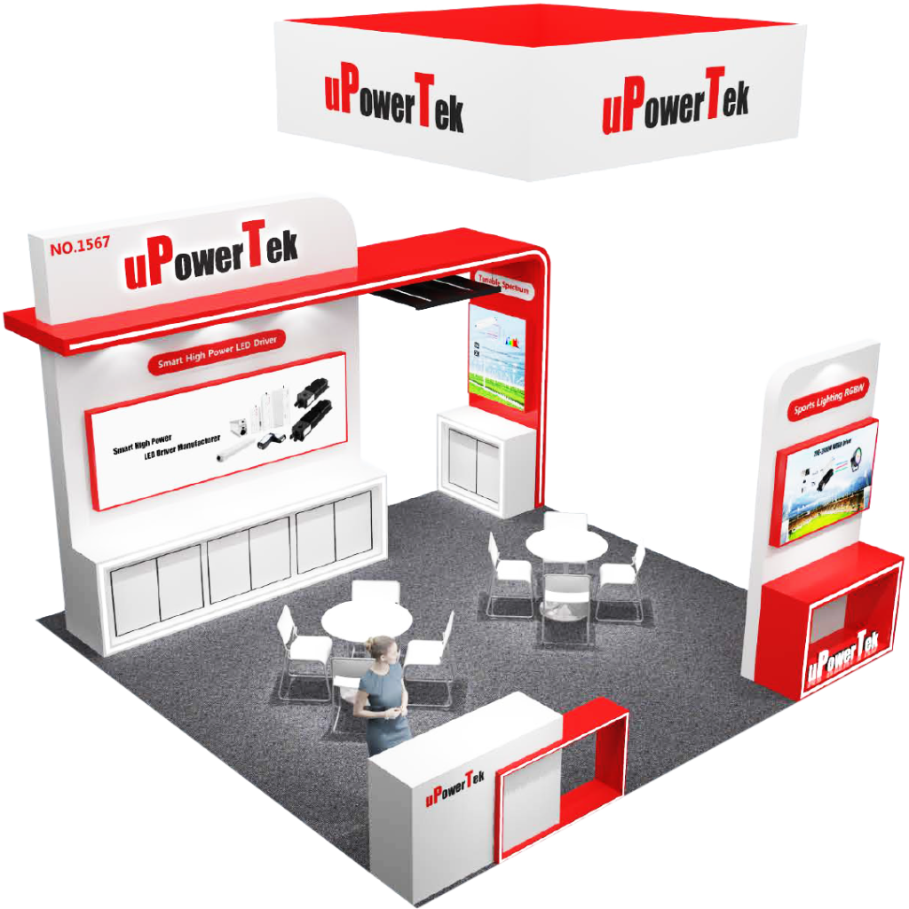 uPowerTek 20x20 LightFair Booth 3D Render