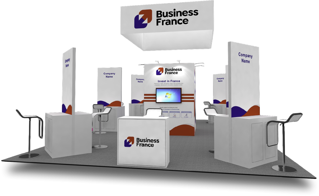 Business France 20x30 Small Sat Booth Design