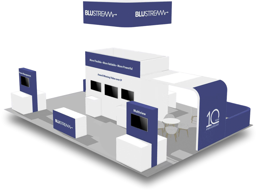 BluStream 30x40 CEDIA EXPO booth design