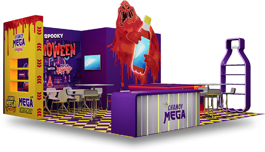 Chamoy Mega Foods 20x20 Booth Render